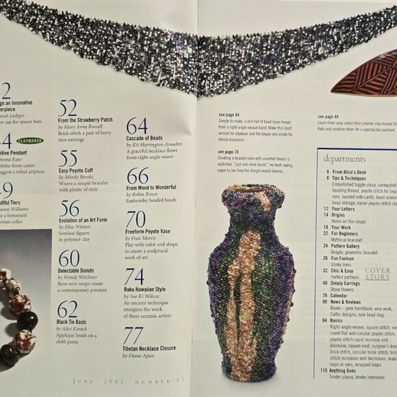 Bead And Button Magazine June 2001 Projects For Fashionable Jewelry And Accessor - Picture 2 of 16